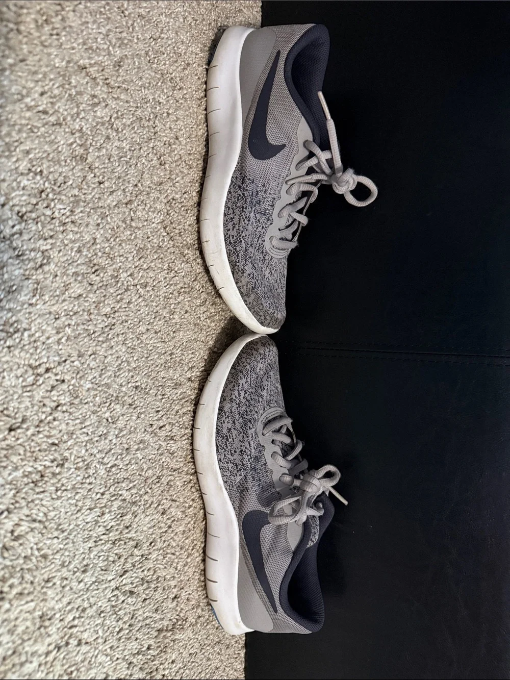 Nike kids Gray and Dark Gray Athletic Running Shoes